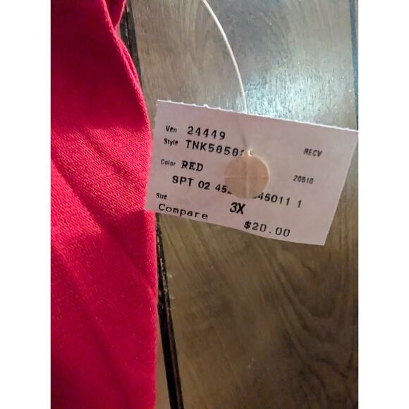 New Extra Touch Sportswear Red Stretch Tank Top Plus Size 3X Vintage Scoop Neck - Picture 7 of 7